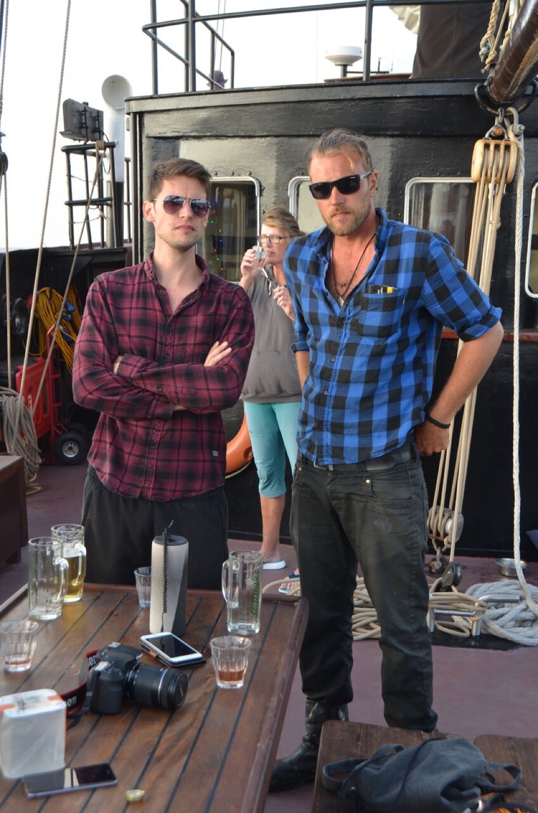 Fabio Andreatta with crew member on a sailing ship, showing teamwork and leadership